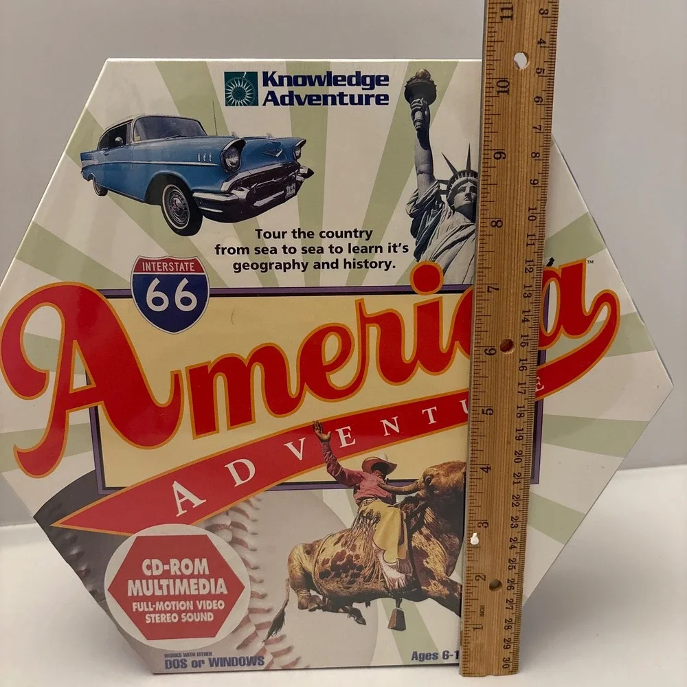 Knowledge Adventure America Adventure PC Game‎ CD-ROM DOS Windows JumpStart Vtg